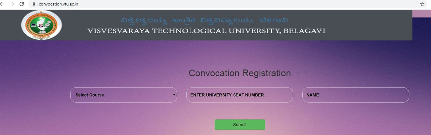 VTU Convocation Online Registration Portal1