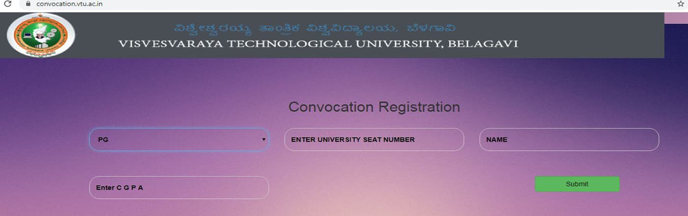 VTU Convocation Online Registration for PG Gold medalists and 1st  Rank Holders