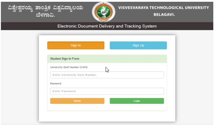 VTU PDC EDDTS Portal Home