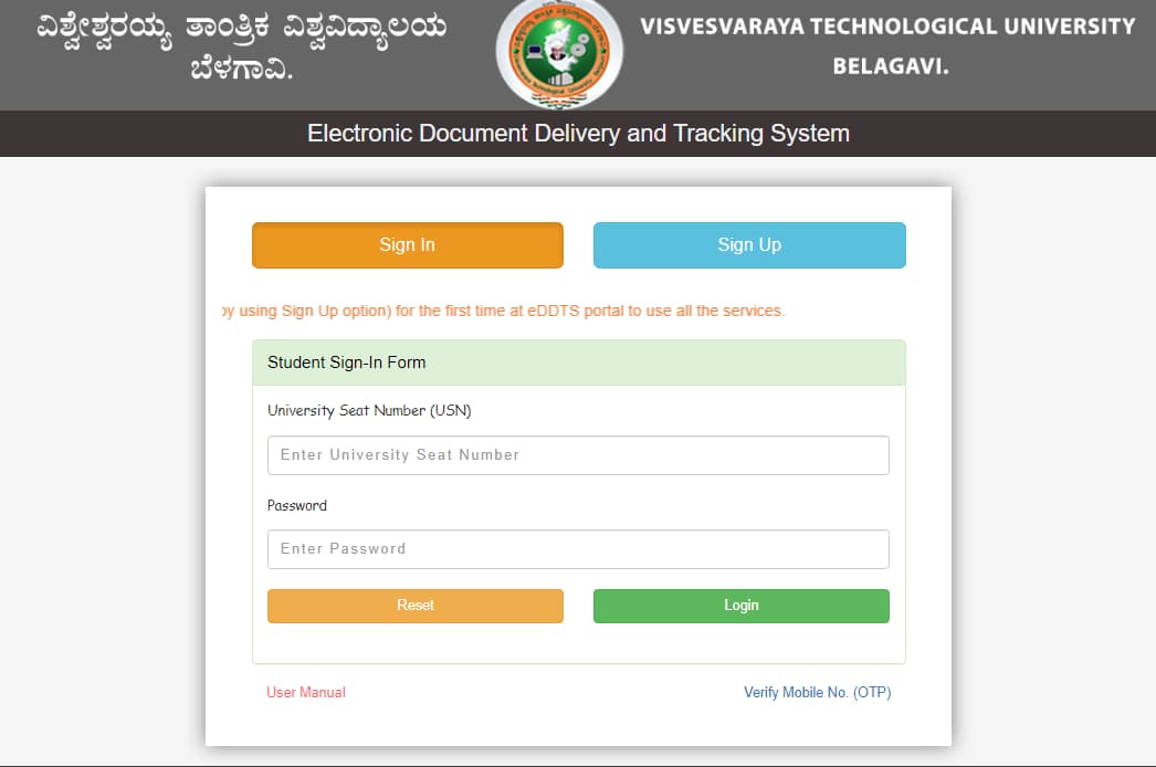 EDDTS Portal Sign up 