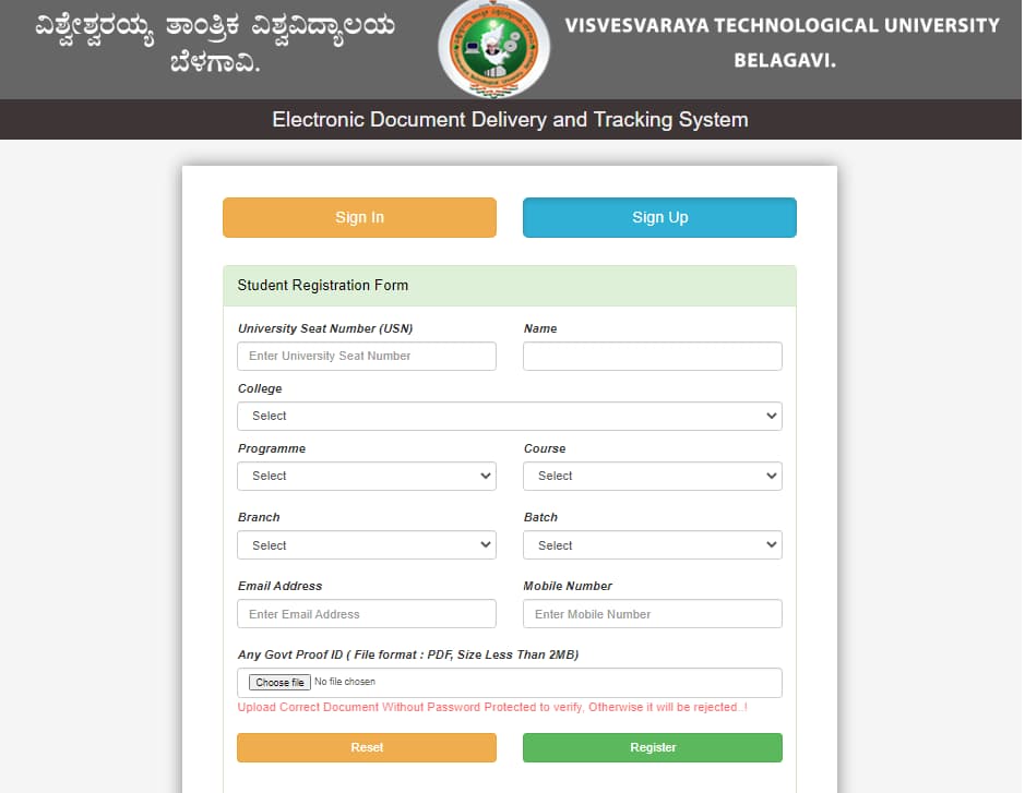 EDDTS Student Registration