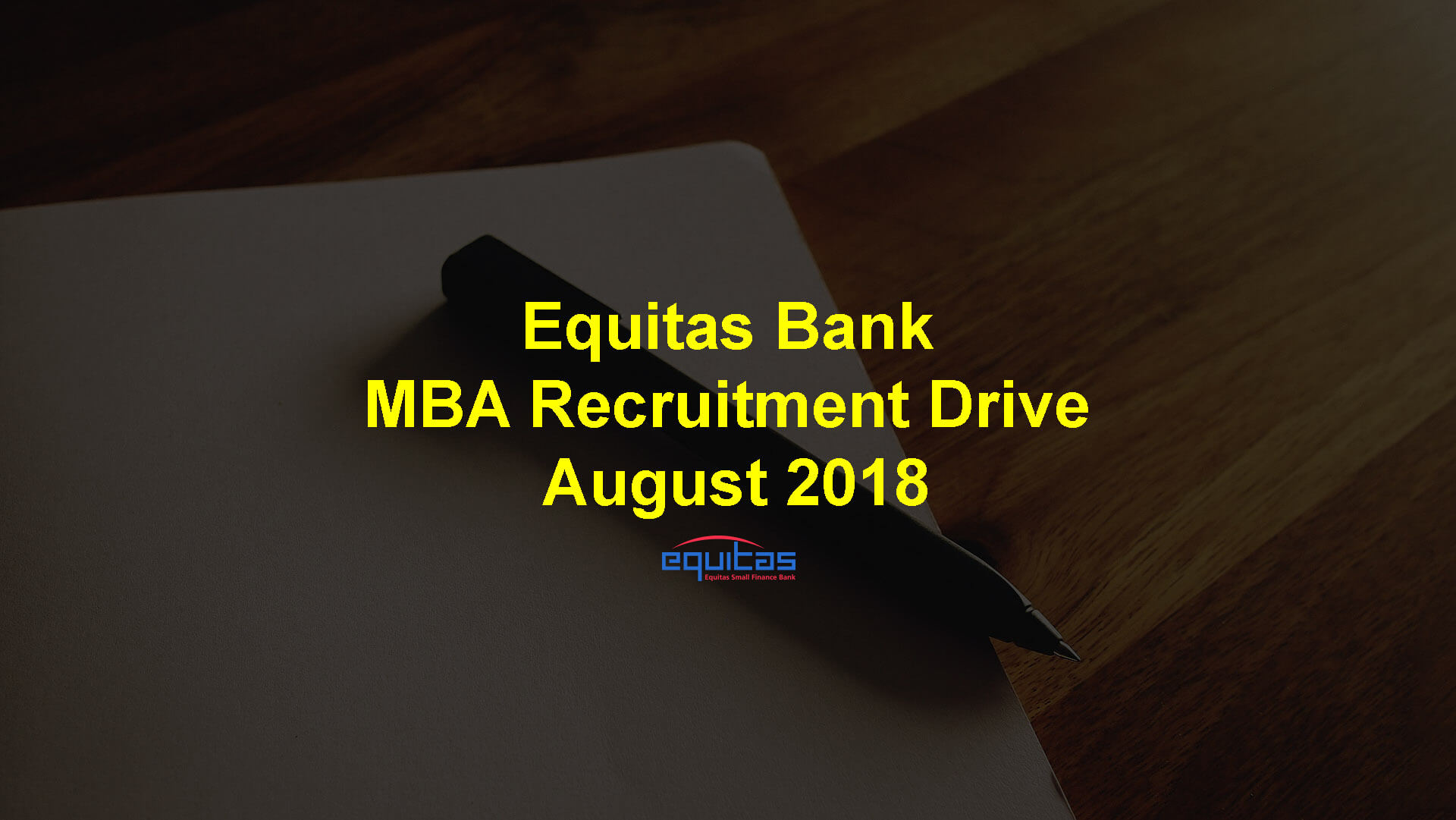 VTU recruitment drive for MBA by equitas bank