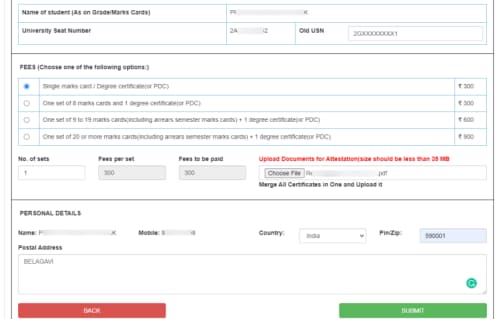 PDC Fee Details