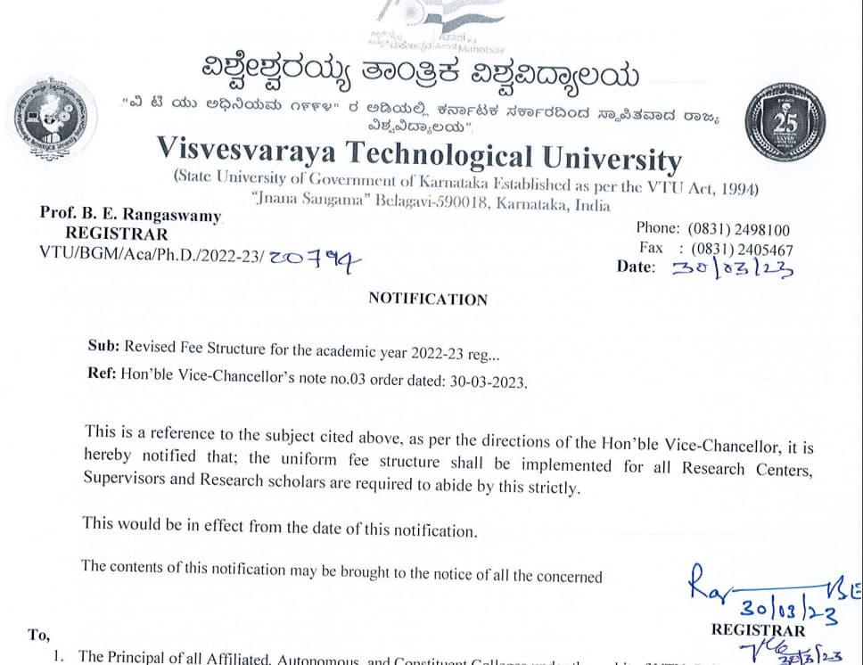 VTU Phd Notification Fee Structure-1