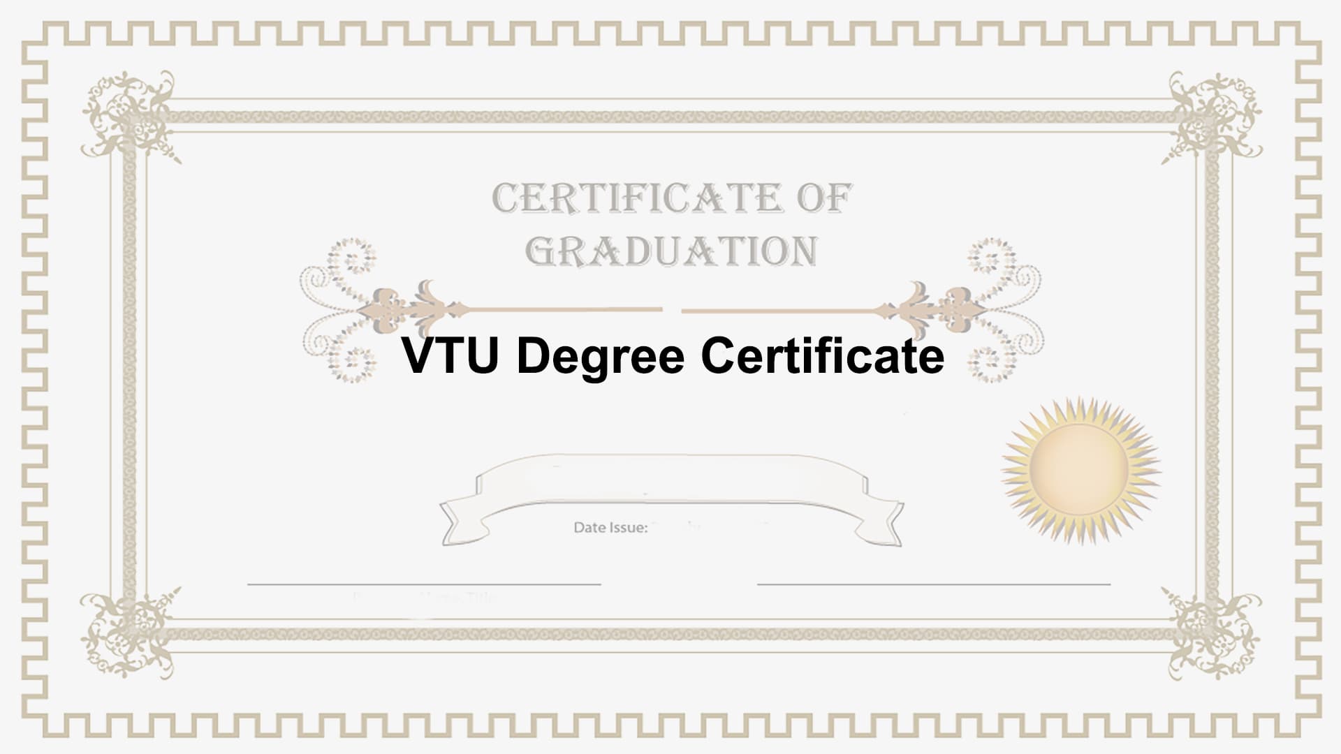 VTU Degree Certificate