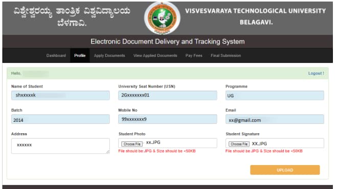 VTU PDC EDDTS Profile Details Update