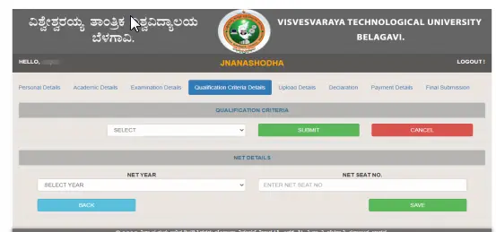 VTU PhD ADF NET Details