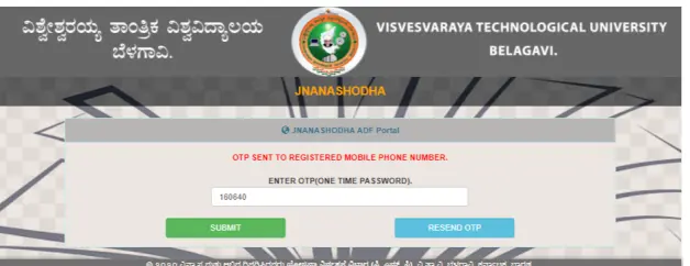 VTU OTP sent to Registered Mobile