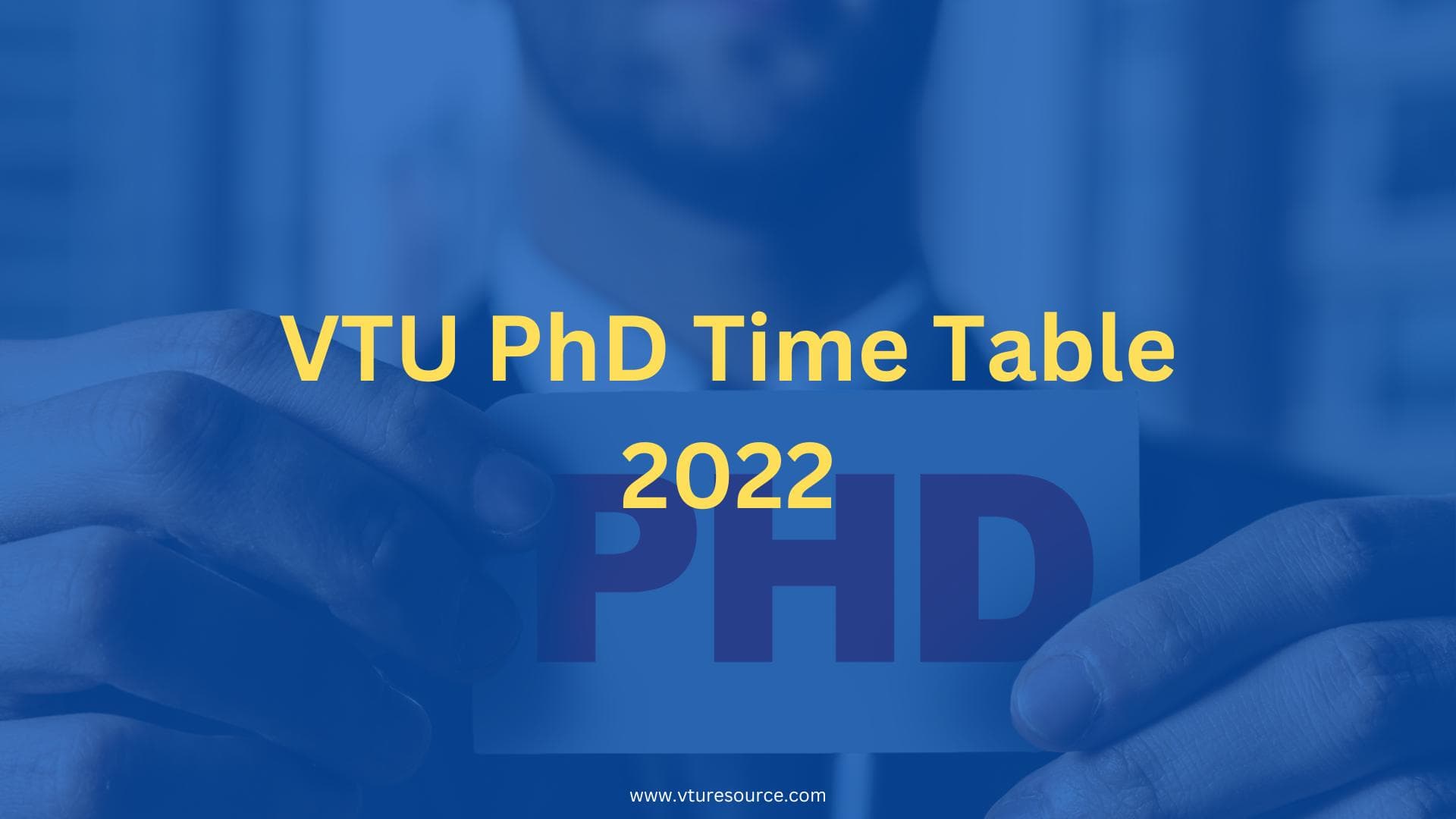 VTU PhD Time Table 2022