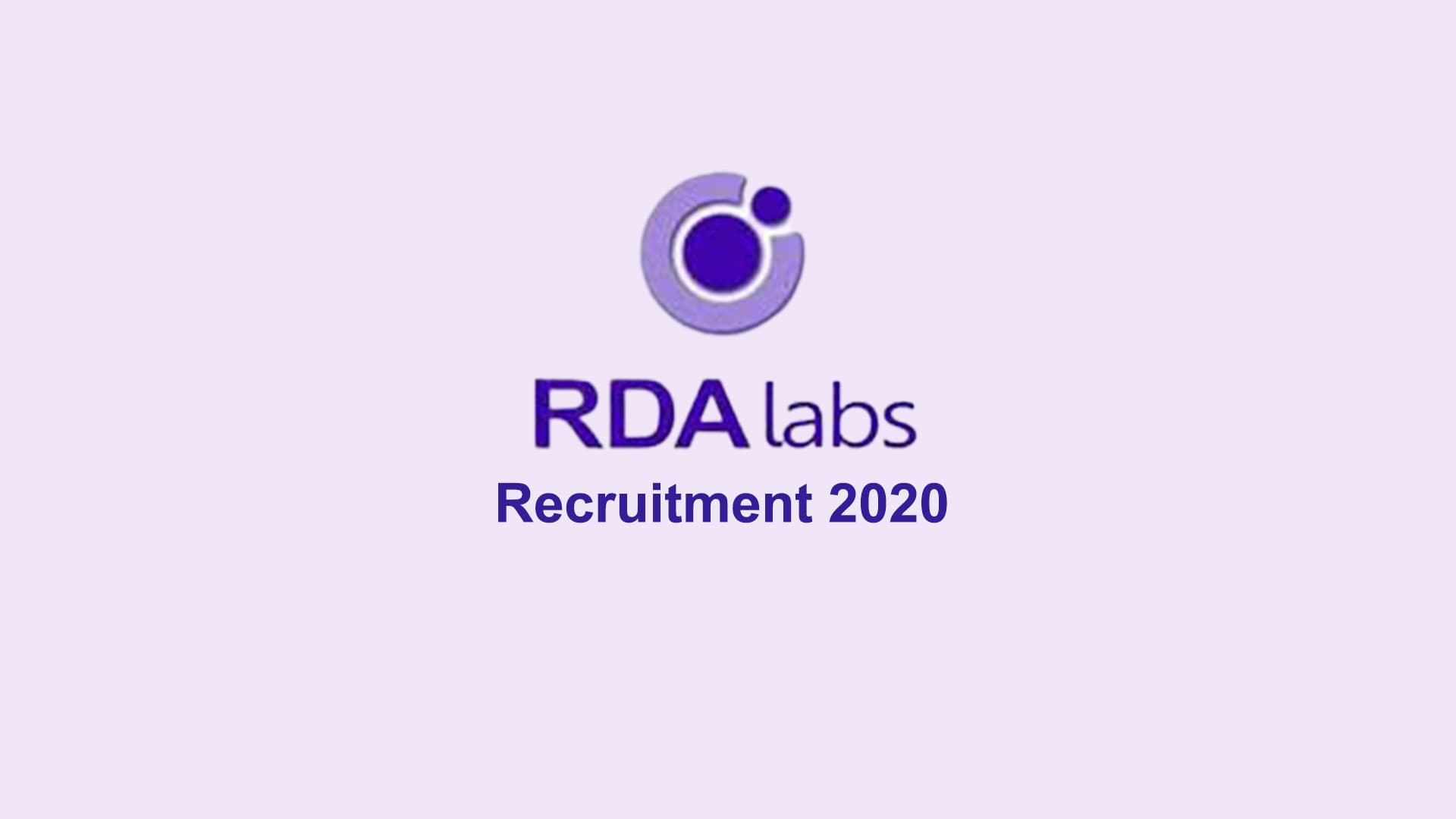 VTU RDA Labs Recruitment 2020