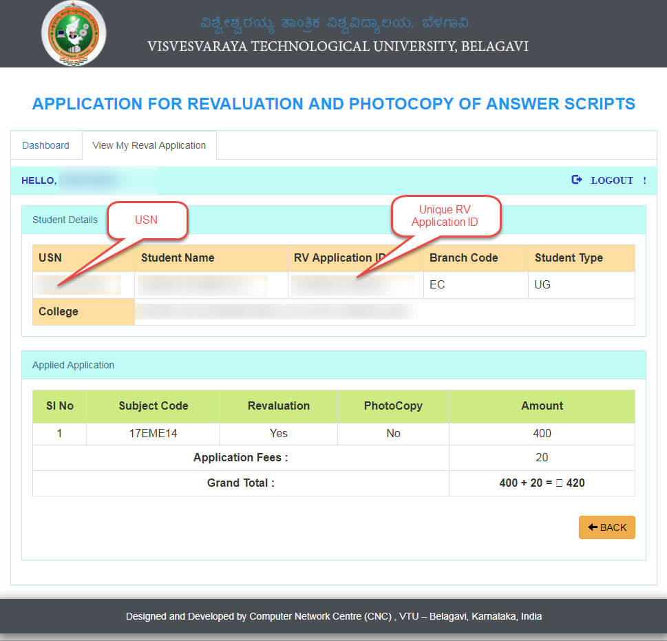 vtu revaluation photocopy application view online 
