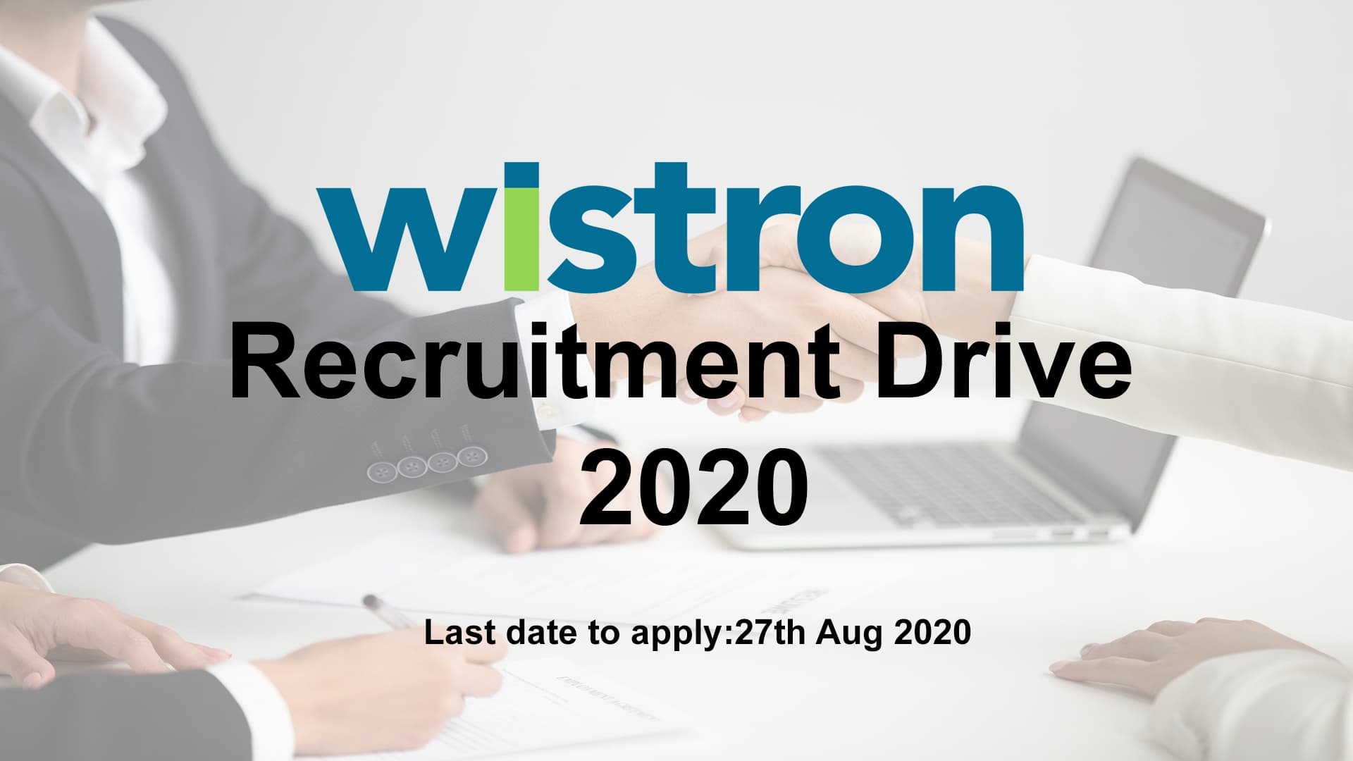 Wistron Recruitment Drive 2020